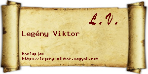 Legény Viktor névjegykártya